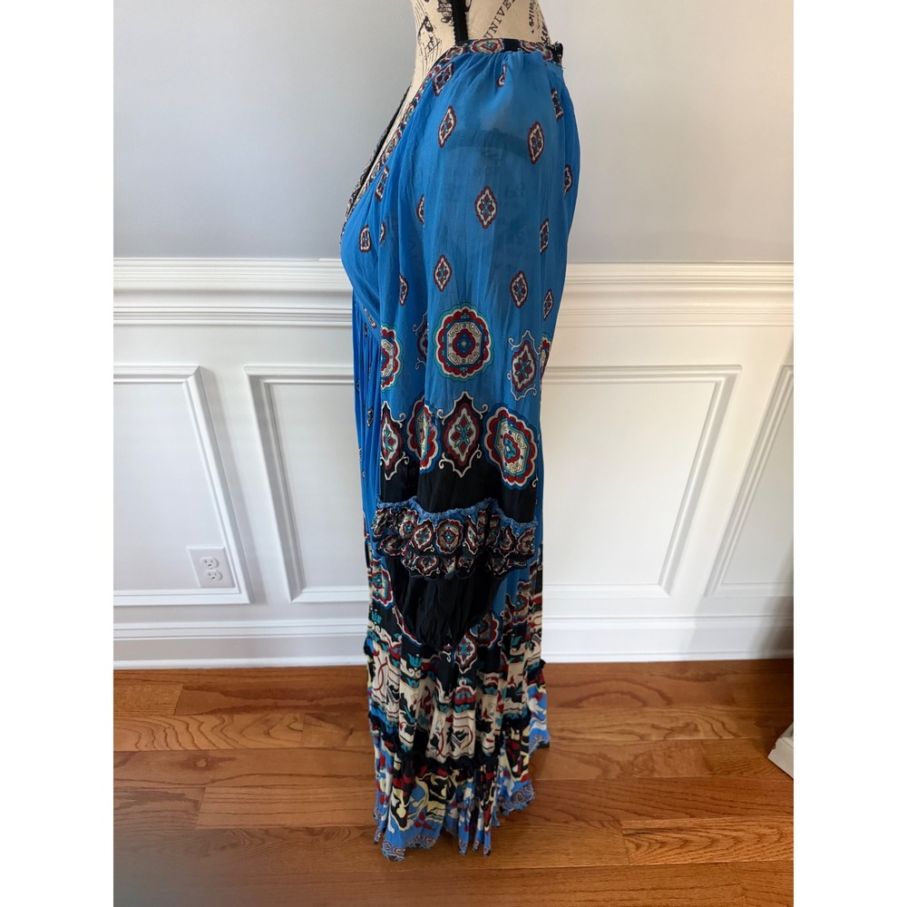 Farm Rio Anika Tiles Blue Maxi Dress - Picture 8 of 16